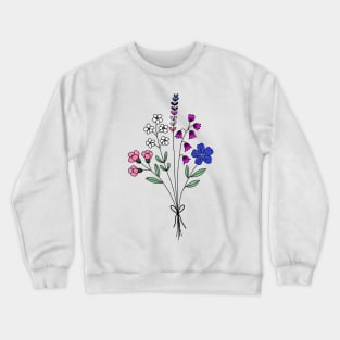 Subtle genderfluid flower bouquet Crewneck Sweatshirt